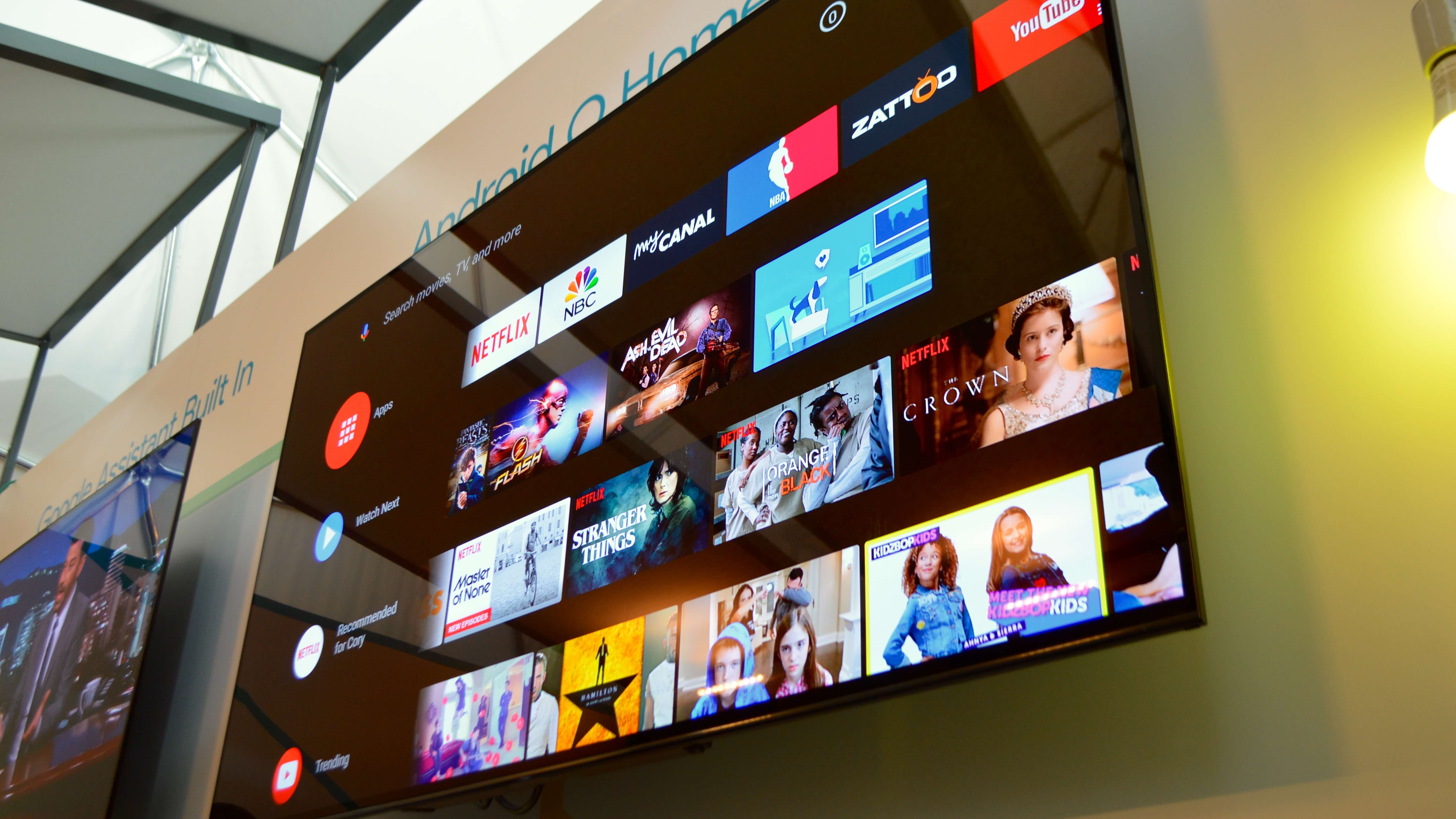 Android TV Oreo running on TV set